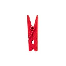 24 Kleine Klammer, Holz, 2,5 cm, rot