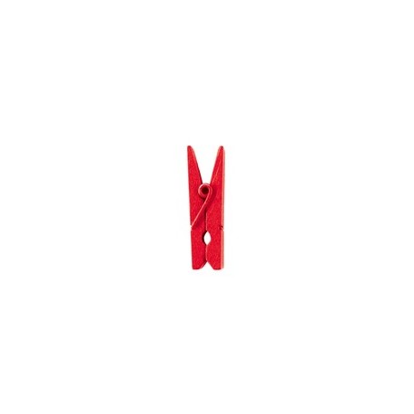 24 Kleine Klammer, Holz, 2,5 cm, rot