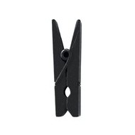 24 Kleine Klammer, Holz, 2,5 cm, schwarz