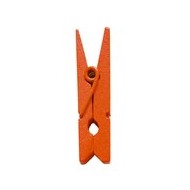  Mini pinzette in legno, 2,5 cm, busta da 24 pezzi, arancione