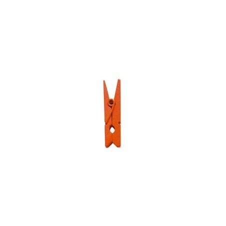  Mini clip in legno, 2,5 cm, busta da 24 pezzi, arancione