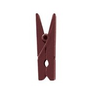 Mini clip di legno, 2,5 cm, sacchetto di 24 pezzi, cioccolato