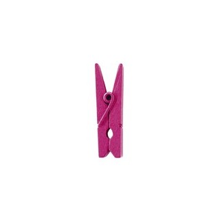 Mini clip in legno, 2,5 cm, busta da 24 pezzi, fucsia