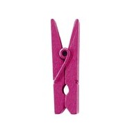 Mini pince en bois, 2,5 cm,sachet de 24 pièces, fuchsia