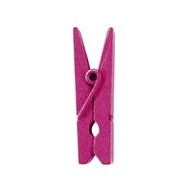 Mini pinzette in legno, 2,5 cm, busta da 24 pezzi, fucsia