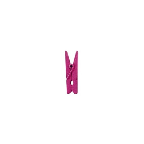 24 Kleine Klammer, Holz, 2,5 cm, fuchsia