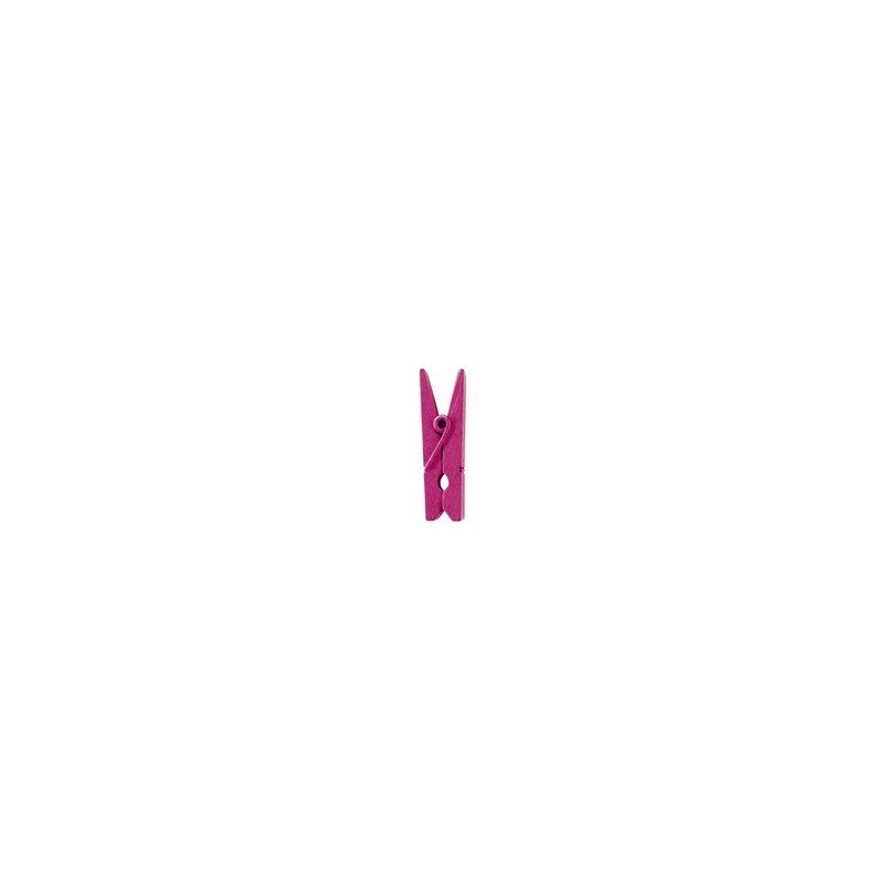 24 Kleine Klammer, Holz, 2,5 cm, fuchsia