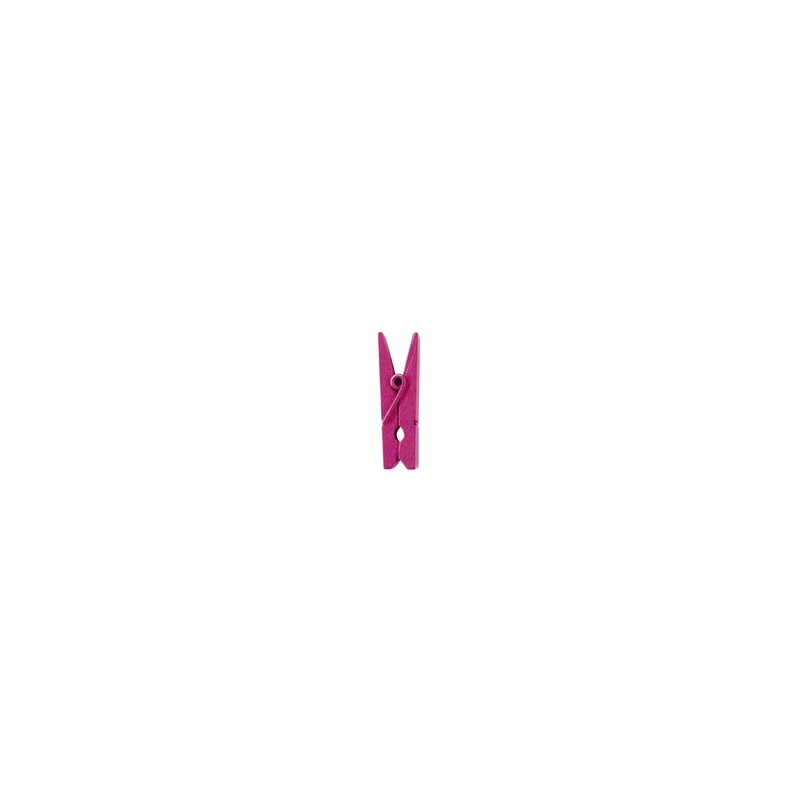 Mini clip in legno, 2,5 cm, busta da 24 pezzi, fucsia