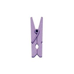 Mini pince en bois, 2,5 cm,sachet de 24 pièces, parme