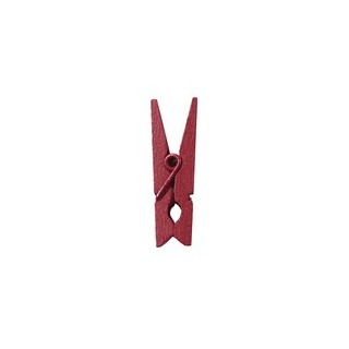Mini pince en bois, 2,5 cm,sachet de 24 pièces, bordeaux