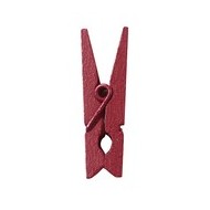 Mini clip in legno, 2,5 cm, borsa da 24 pezzi, bordeaux