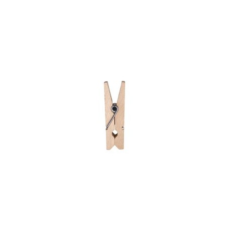 Mini-Holzclip, 2,5 cm, 24-teilige Tasche, Elfenbein