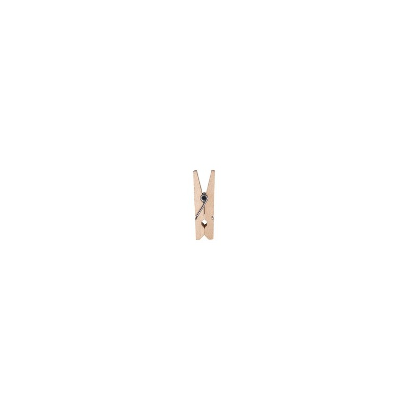 Mini pince en bois, 2,5 cm,sachet de 24 pièces, naturel