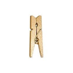24 Kleine Klammer, Holz, 2,5 cm, gold