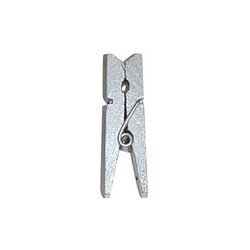 24 Kleine Klammer, Holz, 2,5 cm, silber