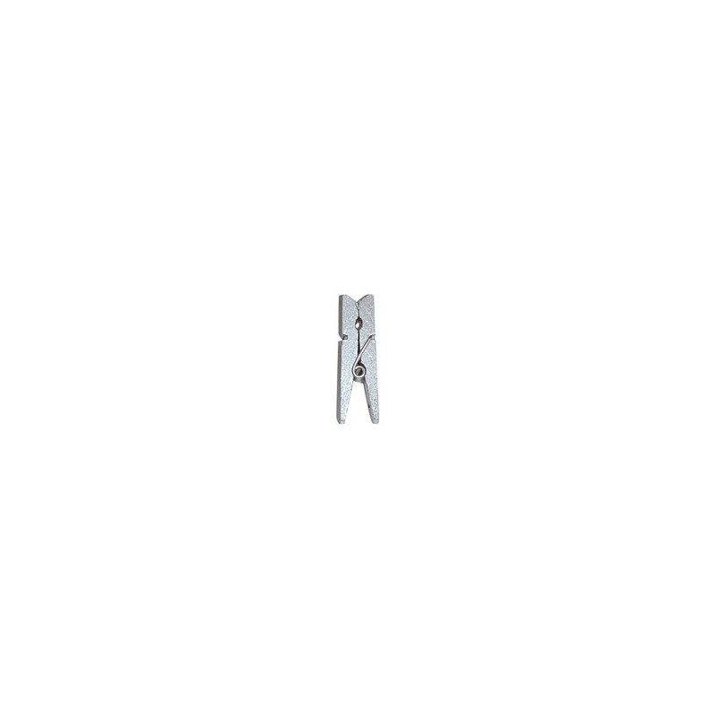 Mini pince en bois, 2,5 cm,sachet de 24 pièces, argent