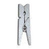 24 Kleine Klammer, Holz, 2,5 cm, silber