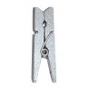 Mini pinzetta in legno, 2,5 cm, busta da 24 pezzi, argento