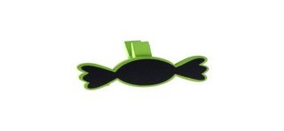 Bonbon sur pince, bois, 5 x 3,7 cm, sachet de 6 pièces, vert