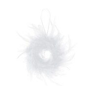 Corona di piume, 10 cm, bianca, busta in 1 pezzo