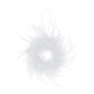 Couronne en plumes, plume, 10 cm, blanc, sachet de 1 pièce