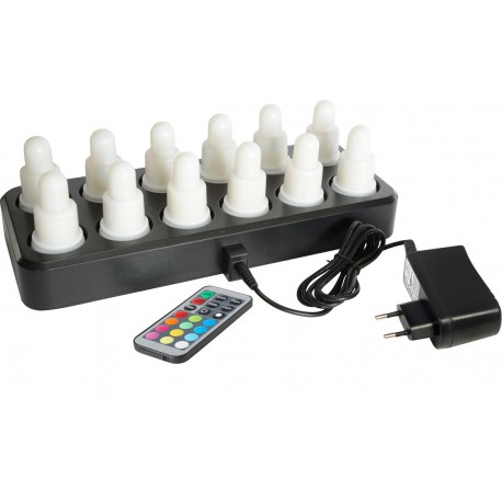 LED-set, set complet de 12 LED rechargeable, multicolore