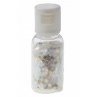 Paillettes en tube, PP, 2,5 mm,1 tube de 15 grammes, blanc