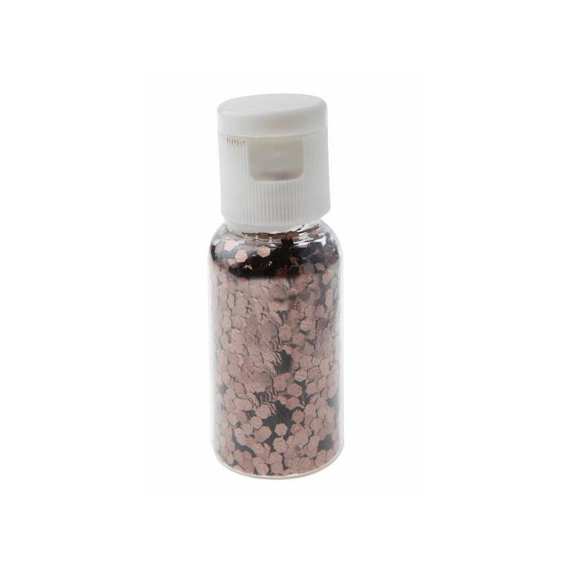 Paillettes in tubo, PP, 2,5 mm, 1 tubo di 15 grammi, cioccolato