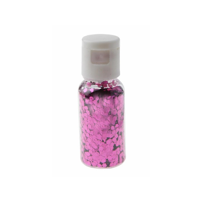 Paillettes in tubo, PP, 2,5 mm, 1 tubo di 15 grammi, fucsia