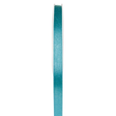 1 Ruban satin double face turquoise, bobine de 25 mètres
