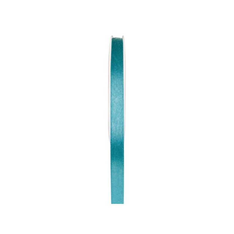 1 Doppelsatinband, türkis, 6 mm x  25 meter