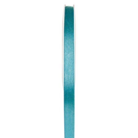 1 Doppelsatinband, türkis, 6 mm x  25 meter
