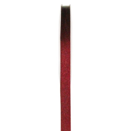 1 Ruban satin double face bordeaux, bobine de 25 mètres