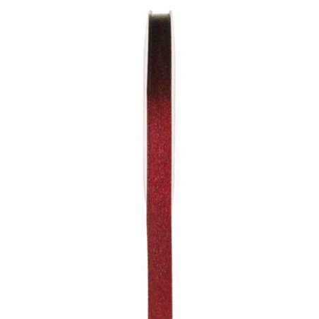 1 Ruban satin double face bordeaux, bobine de 25 mètres