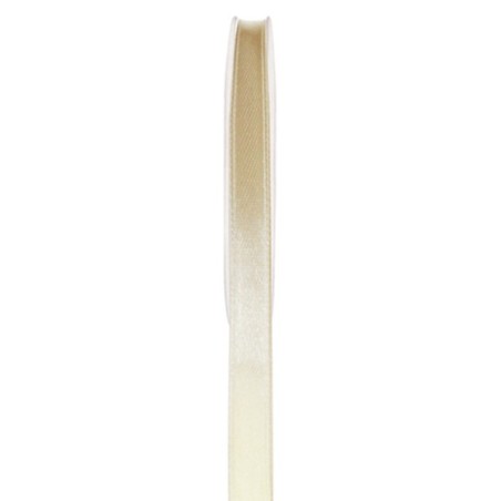 1 Ruban satin double face ivoire, bobine de 25 mètres