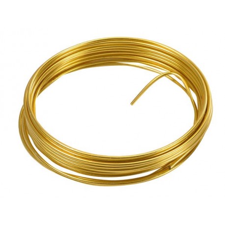 Filo di alluminio, 2 mm, 5 metri, oro