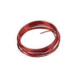 Fil métallique, aluminium, 2 mm, 5 mètres, rouge