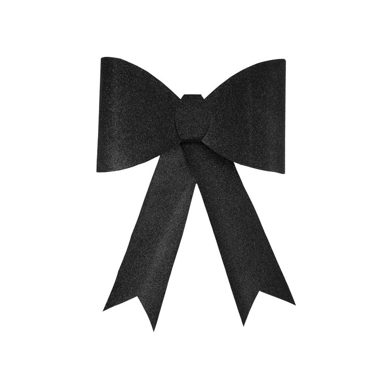 1 Grosse Schleife mit Pailleten auf Klammer, 30 x 38 cm, schwarz