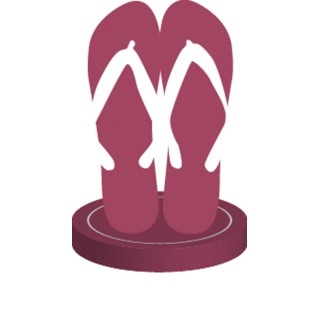 4 marque place, Tong fuschia, 4 cm
