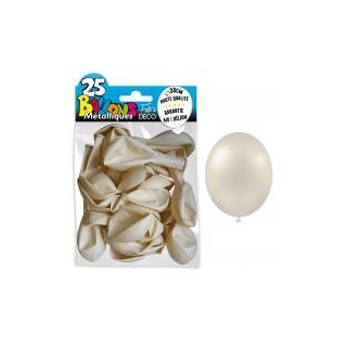 25 ballons métal blanc