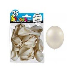 25 ballons métal blanc