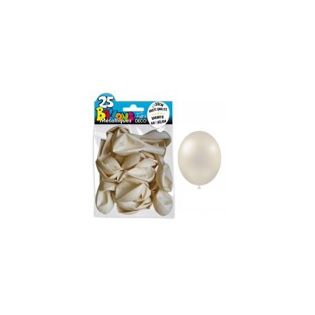 25 palloncini in metallo bianco. D. 30cm