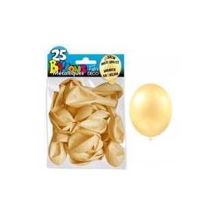 25 ballons métal ivoire