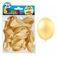 25 Ballons crystal, metallisiert, cream