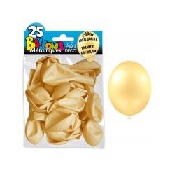 25 Ballons crystal, metallisiert, cream