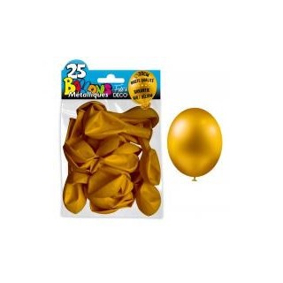 25 ballons métal or