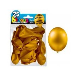 25 Ballons crystal, metallisiert, gold