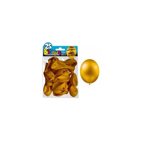 25 Ballons crystal, metallisiert, gold