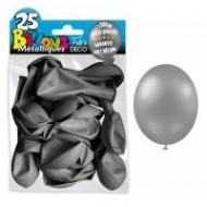 25 ballons métal argent, ø 30 cm