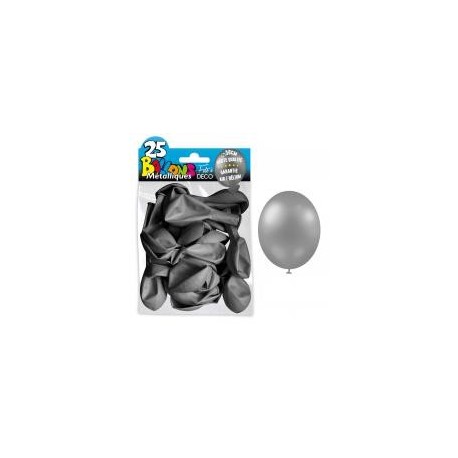 25 Ballons crystal, metallisiert, silber